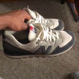 Grey/Navy Blue New Balance 574s